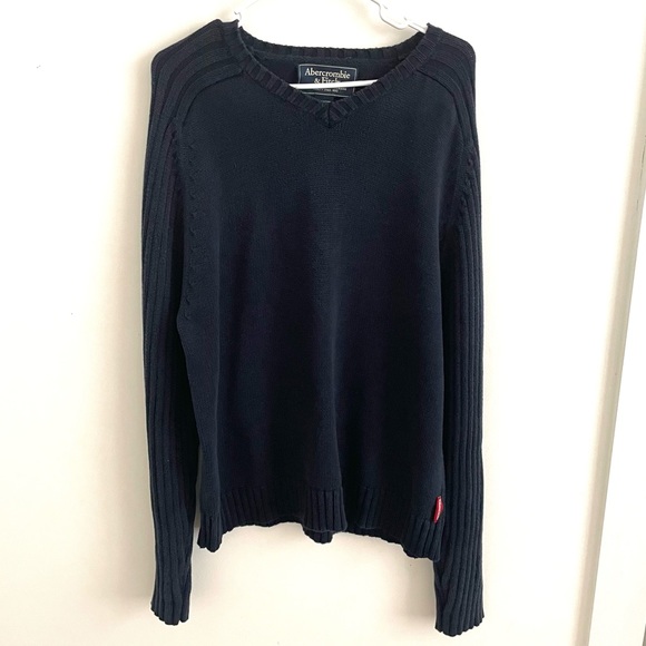 Abercrombie & Fitch Other - Abercrombie & Fitch V-Neck Muscle Navy Sweater Men's L